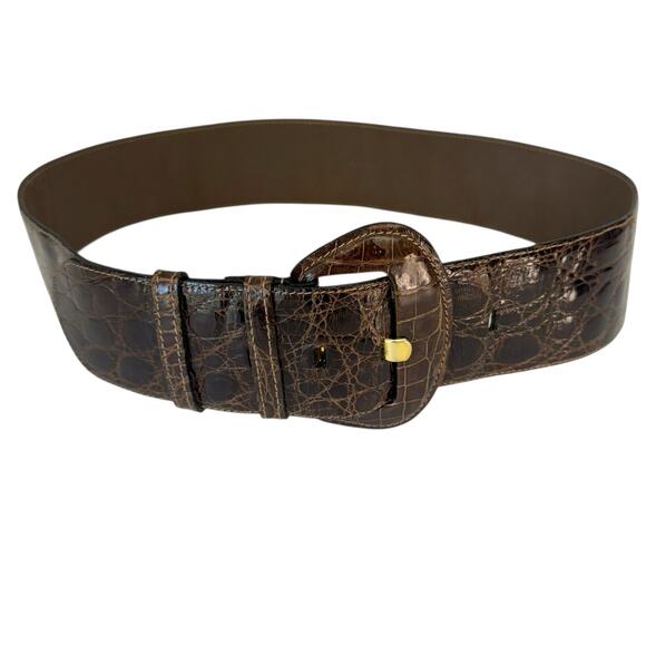 Vintage SAKS FIFTH AVENUE Belt Womens Small Brown Classic Luxury - Picture 3 of 12